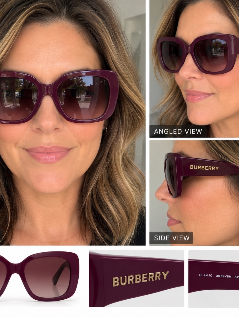 Burberry Plum Oversized Square Sunglasses